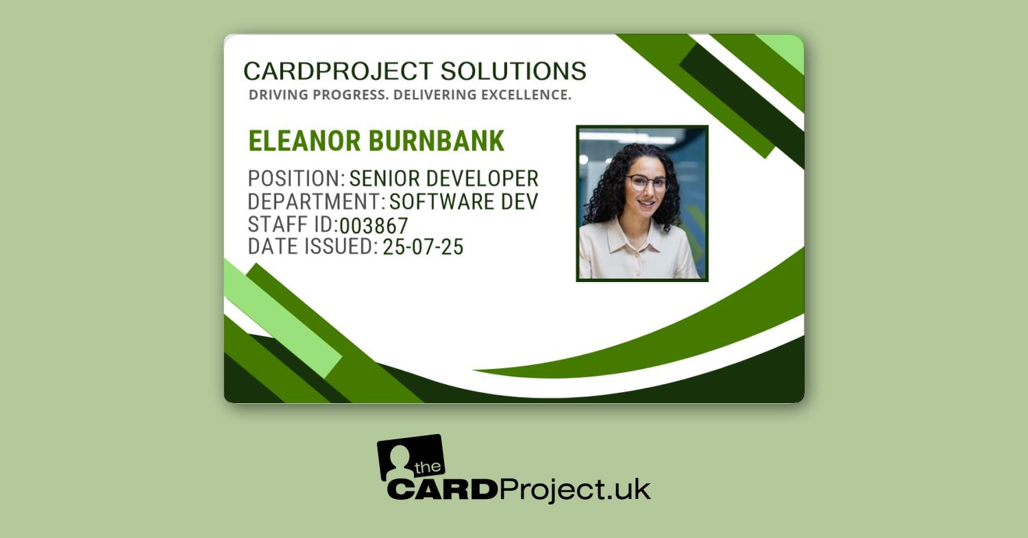 Green Wave Stripe Staff ID Card